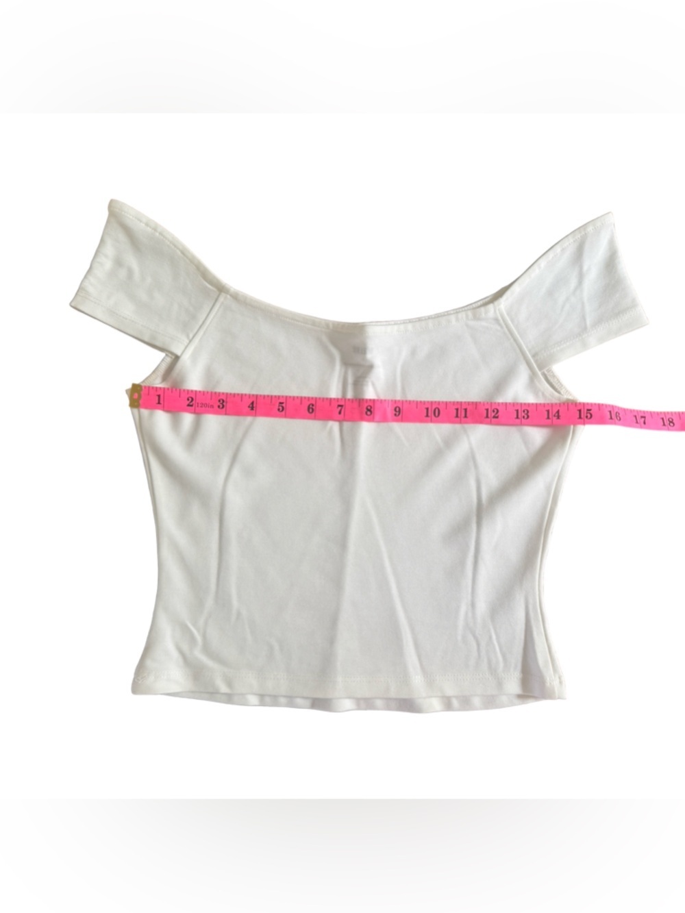Maeve Anthropologie White Off-Shoulder Crop Top - Picture 5 of 10